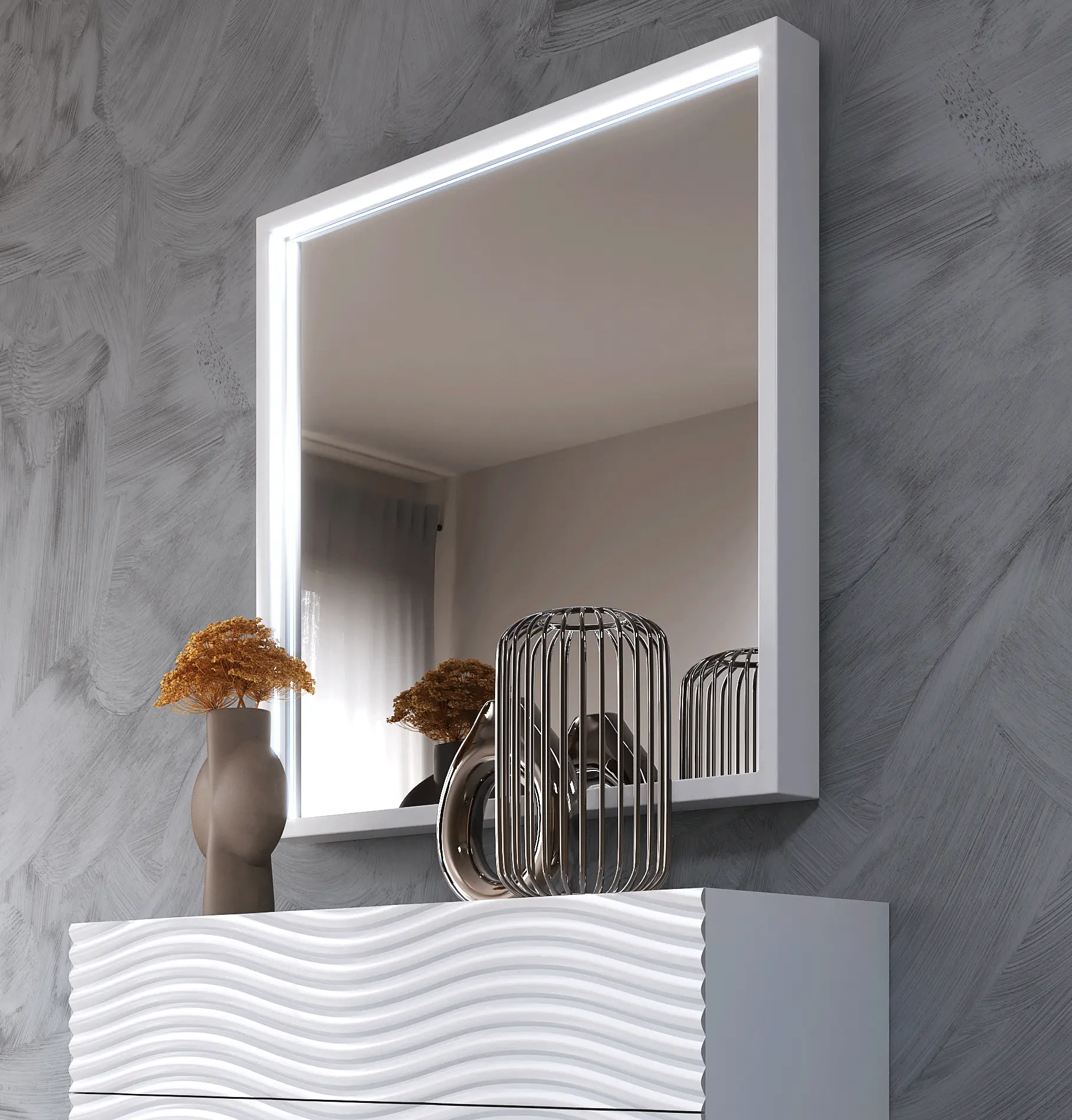 bedroom dresser with mirror